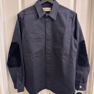 Black Long-Sleeve Shirt with Elbow Patches
